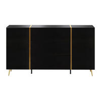 SIDEBOARD - 158 cm x 41 cm - holz - schwarz, goldfarben Marzialo - Goldfarben/Schwarz, Holz (158/87.2/41cm) - Vente-Unique