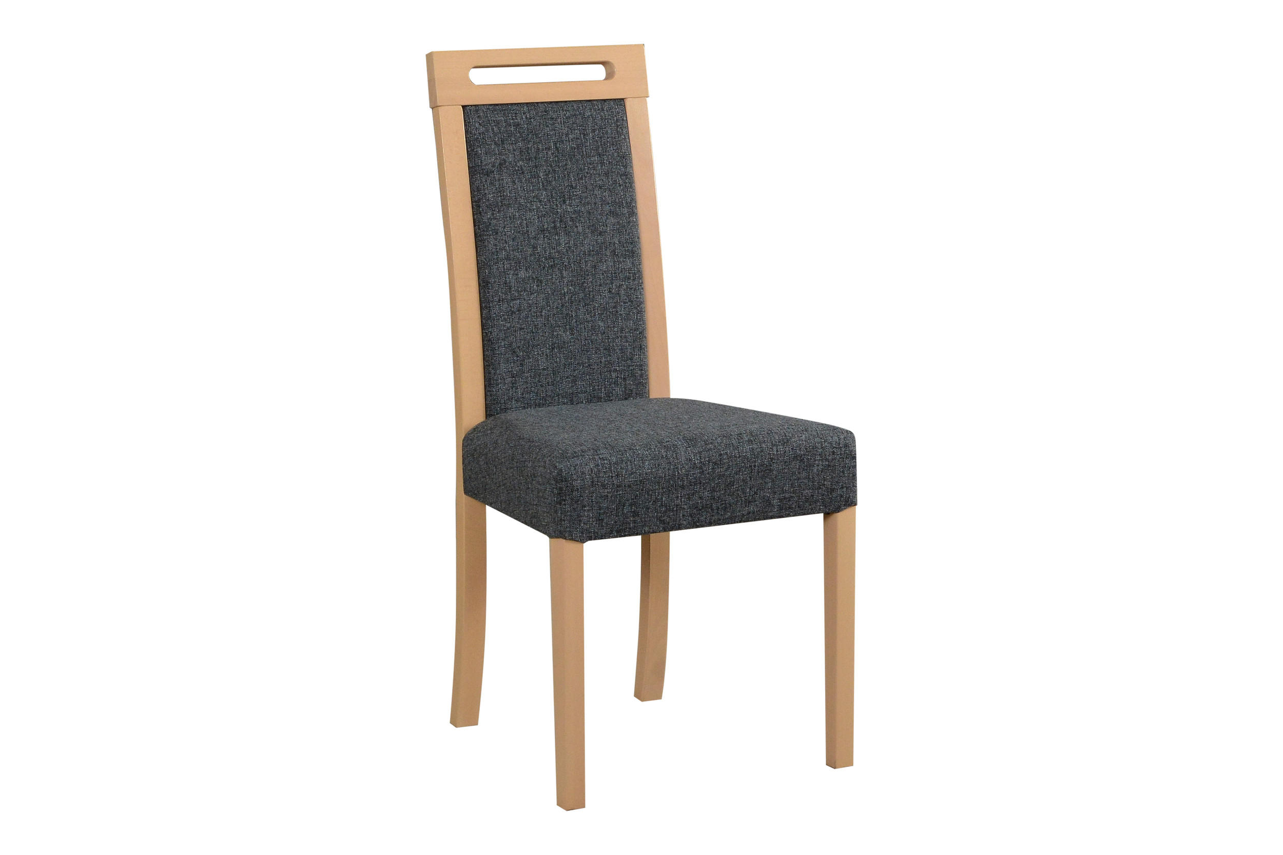 STUHL 2er Set Roma 5, sonoma - Dunkelgrau/Sonoma Eiche, Holz (45/96/41cm) - Leaf Design