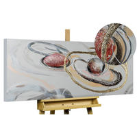 OLEJOMAĽBA 120/60 cm, Zvieratá - biela/zlatá, drevo/textil (120/60cm) - KUNSTLOFT