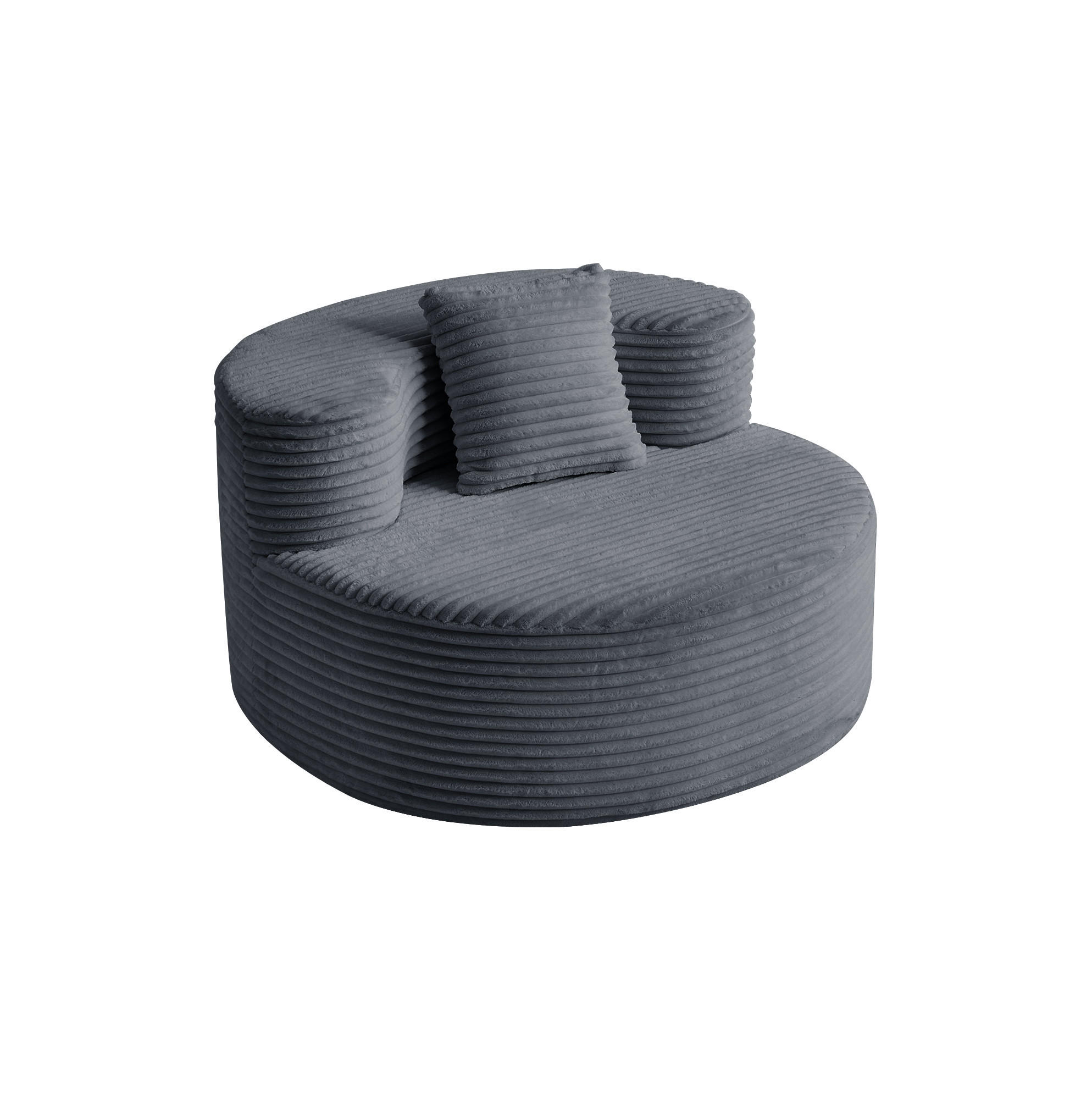 SESSEL aus Kordstoff 112 x 105 x 59 cm Dunkelgrau - Dunkelgrau, Kunststoff (105/59/112cm) - Beauniv