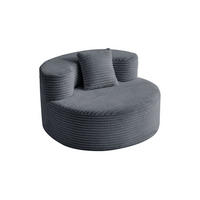 SESSEL aus Kordstoff 112 x 105 x 59 cm Dunkelgrau - Dunkelgrau, Kunststoff (105/59/112cm) - Beauniv