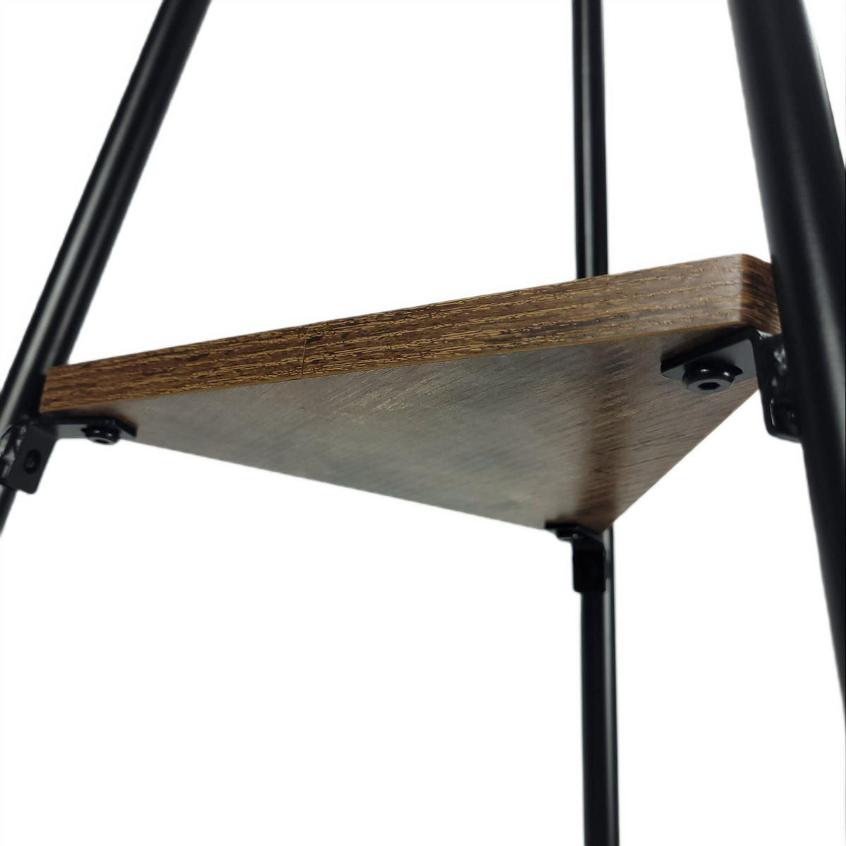 KLEIDERSTÄNDER Holzoptik Metall Dunkelbraun Schwarz mit Ablagen 179 × 49,5 cm - Dunkelbraun/Schwarz, Holzwerkstoff/Metall (49/179/49cm) - Begryf