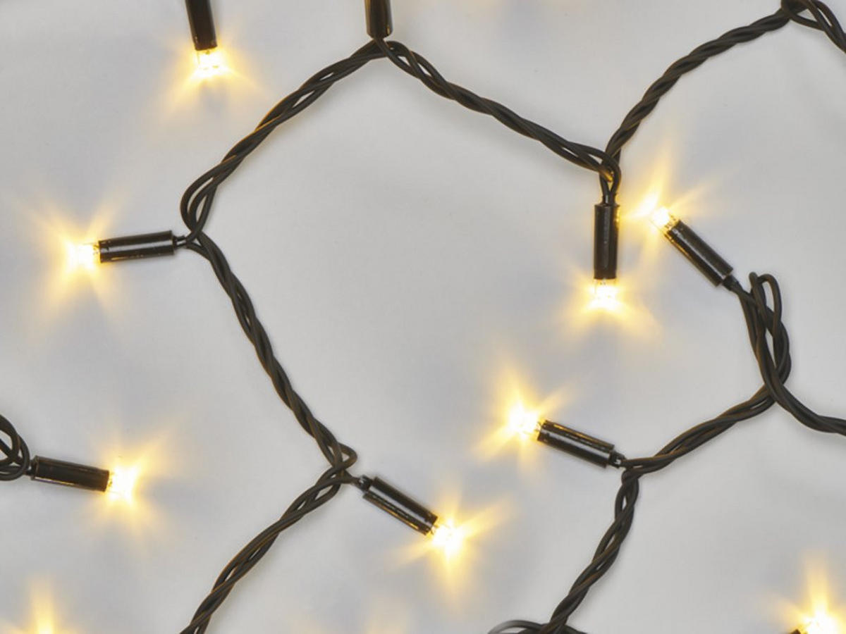 LED-WEIHNACHTSLICHTERKETTE WARMWEISS 10 m - PROFI - koppelbar - Gelb/Weiß, Kunststoff/Metall (1000cm) - LAALU