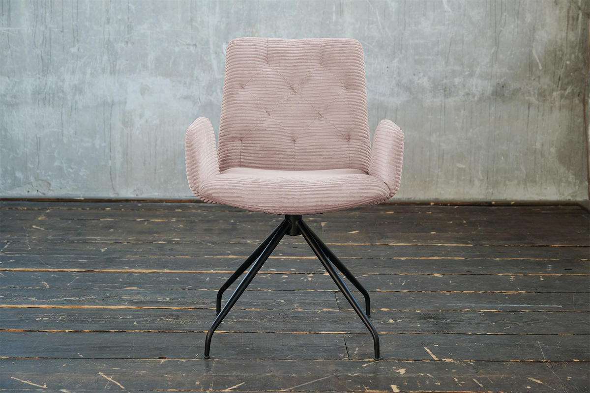 DREHSTUHL NEW CHARME Pink Cord - Pink, Textil (59/87/66cm) - KAWOLA