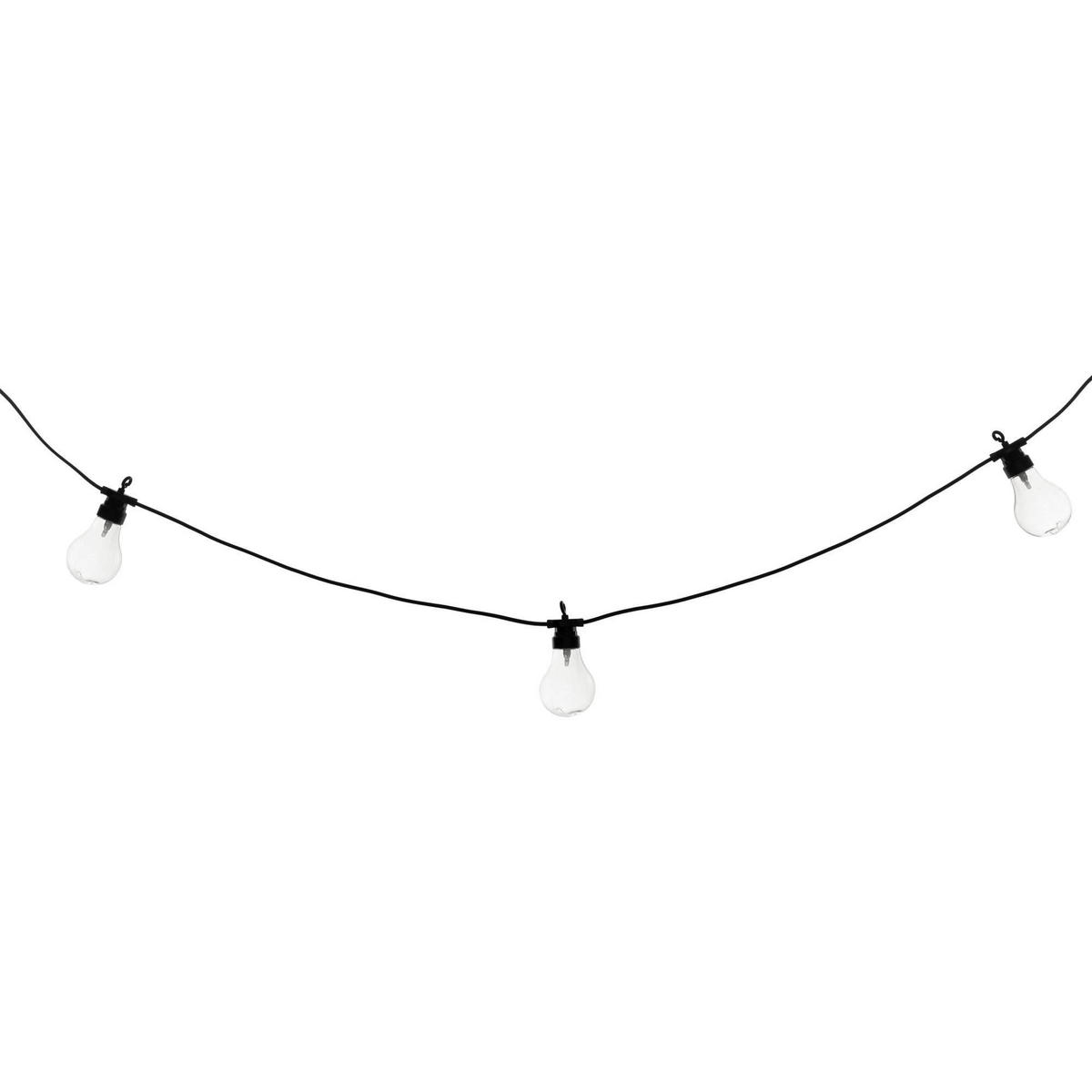 SOLAR-LICHTERKETTE 5 m 10 LED - Schwarz, Kunststoff (500/6/9cm) - Atmosphera Createur d´interieur