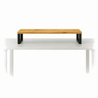 MONITORSTÄNDER MDF Metall Eiche Schwarz 90 x 20 x 10 cm erhöhte Ablage - Eichefarben, Holzwerkstoff (20/90/10cm) - Begryf