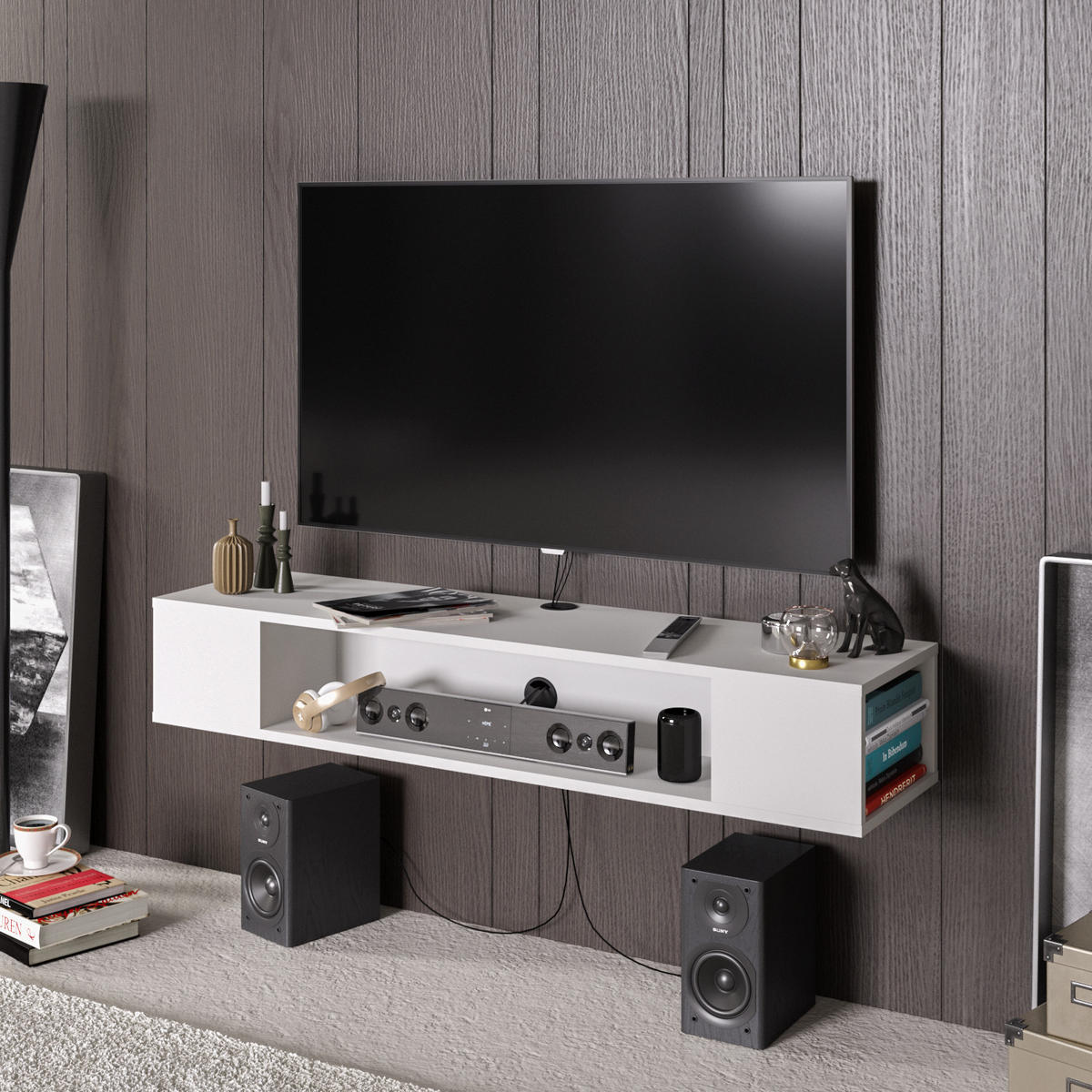 TV-ELEMENT Peti Weiß - Weiß, Holzwerkstoff (135/23/35.2cm) - Decorotika