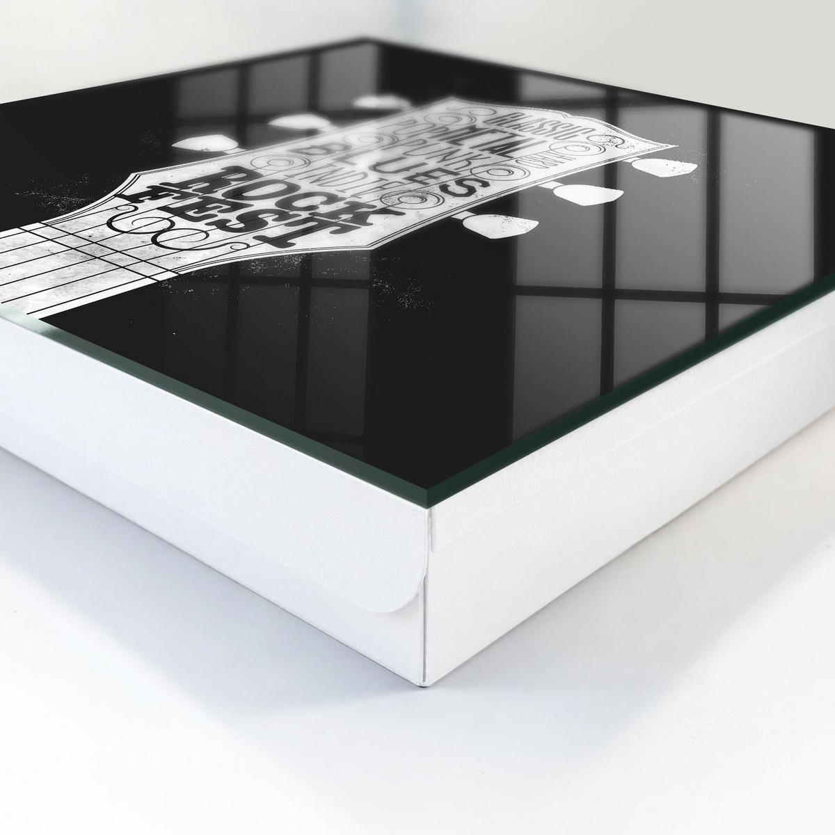 SCHLÜSSELBOX Weiß 30x30 cm – Türöffnung nach rechts - Rockfest - Schwarz, Metall (30/30/5cm) - TULUP