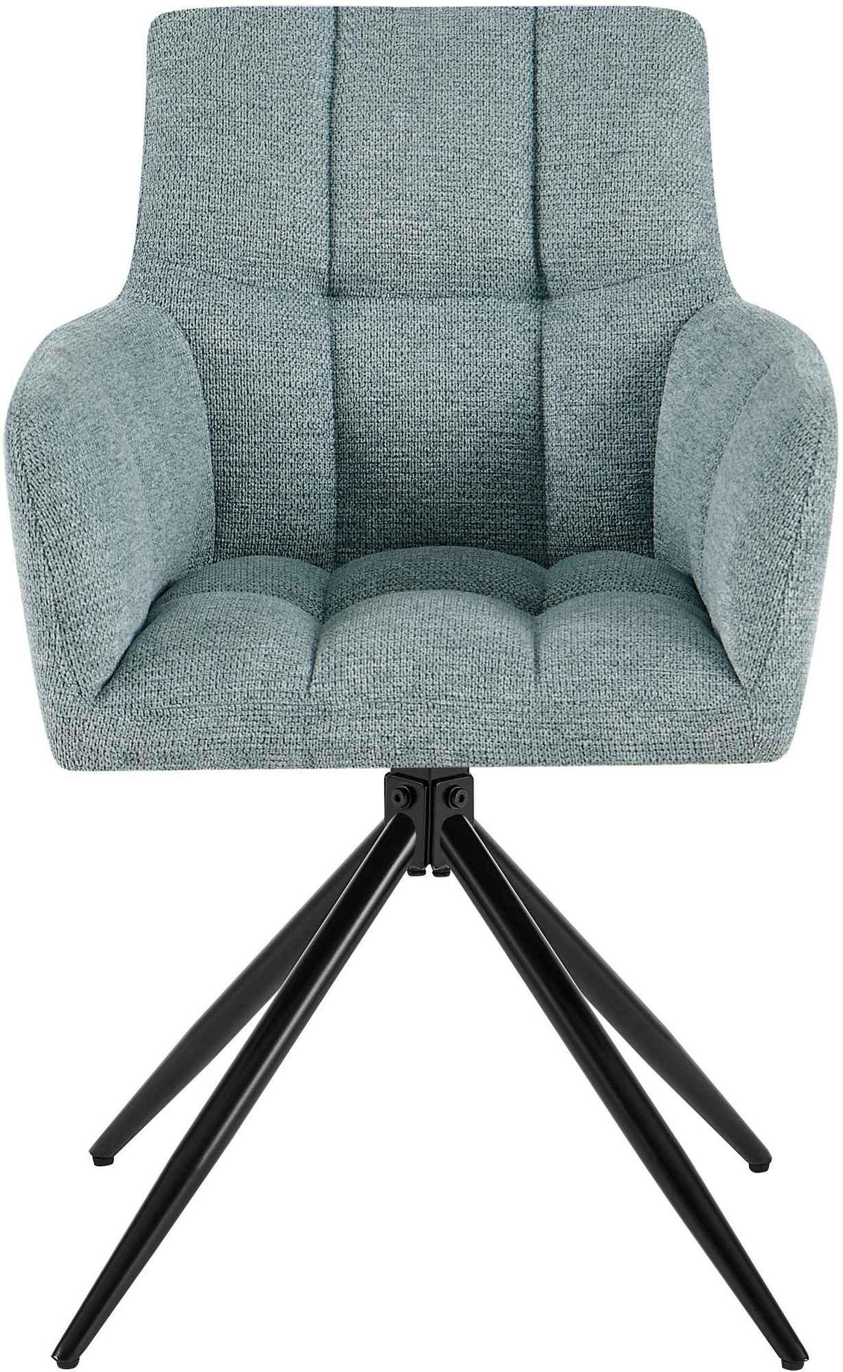 ESSZIMMERSTUHL Debas Stoff Türkis Wohnzimmerstuhl - Türkis, Textil (59/87/59cm) - DELUKE