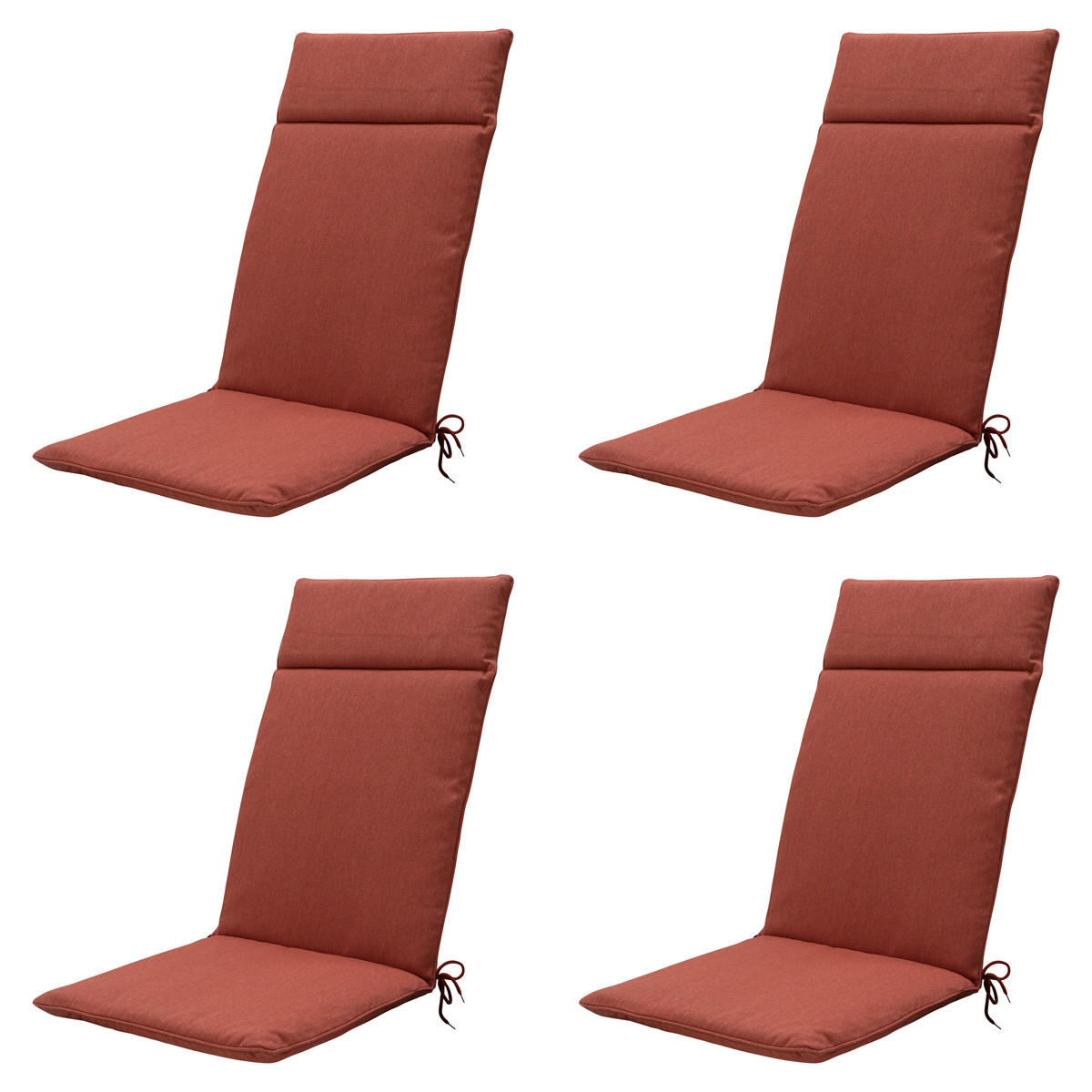 GARTENSTUHLKISSEN Canvas 120/50 cm 4er-Set - Rot, Textil (50/8/120cm) - Madison