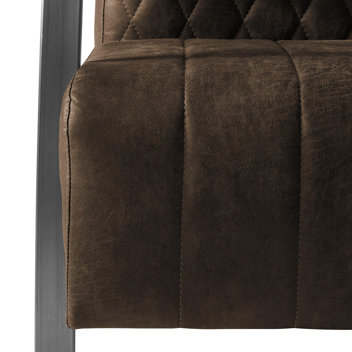 SESSEL - Antiklederlook - Graubraun, Textil (63/83/83cm) - home24