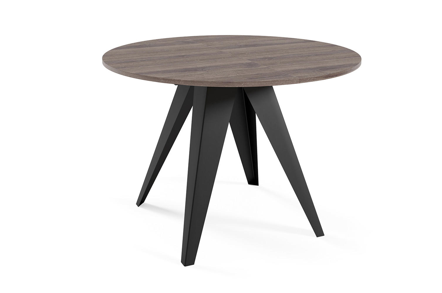 ESSTISCH Gerda Sherman Eiche Anthrazit / Schwarz 90/128 / 90 / 76cm - Anthrazit/Schwarz, Holz/Holzwerkstoff (90/90/76cm) - Feldmann-Wohnen