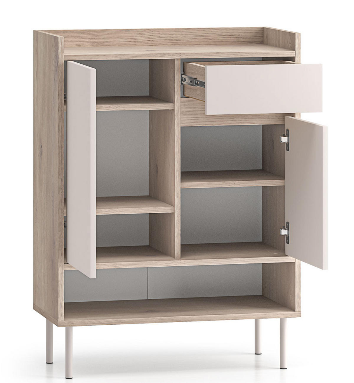 SCHUHSCHRANK Voco Cashmere / Eiche Cremona Terrakotta 70 / 34 / 95cm - Kaschmir/Hellbraun, Holz/Holzwerkstoff (70/95/34cm) - Feldmann-Wohnen