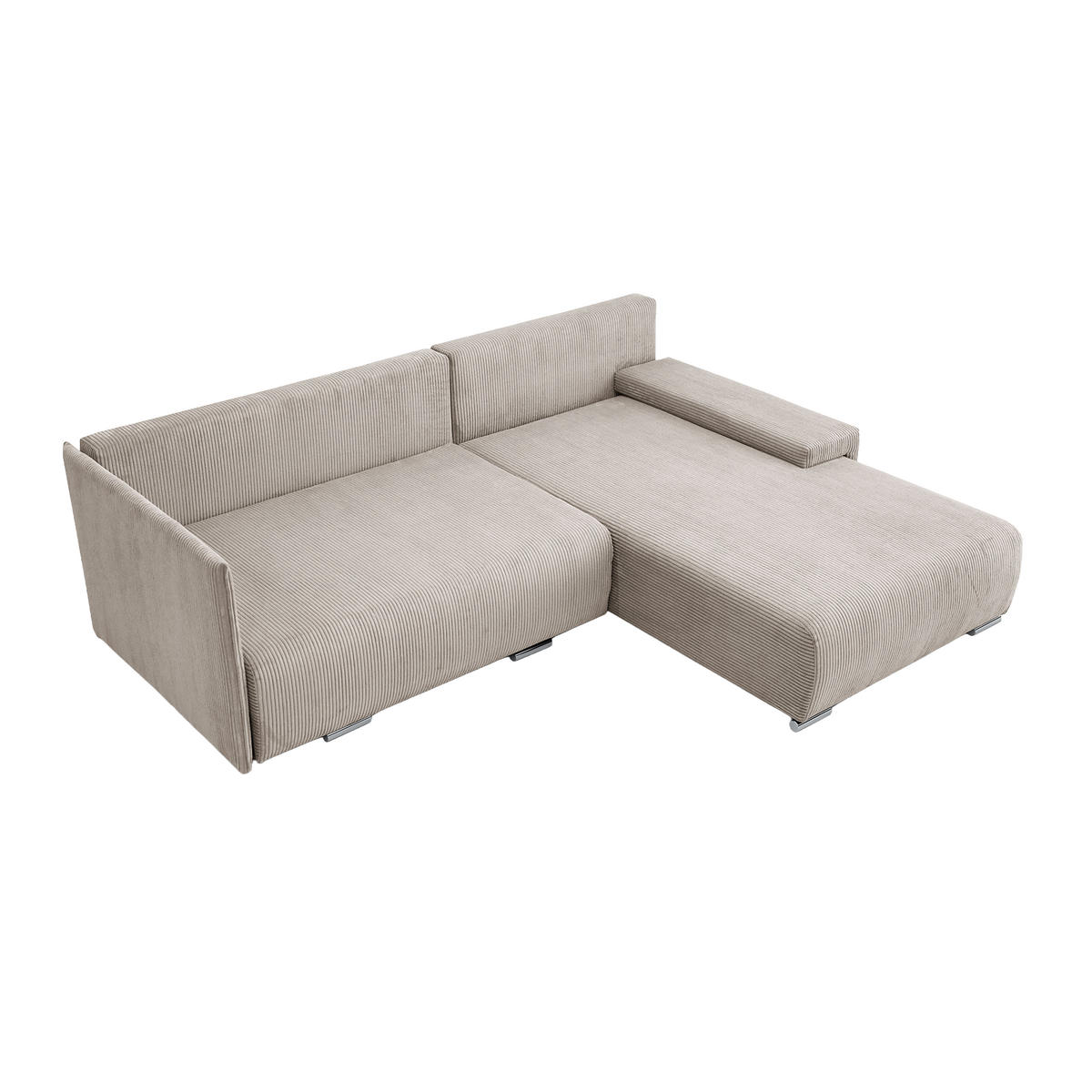 ECKSOFA TRAWANGA L mit Schlaffunktion, Creme - Creme, Textil (246/188cm) - Fedve