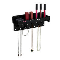 SCHMUCKHALTER Schwarz Wand Kunststoff - Schwarz, Kunststoff (30/12/8cm) - Relaxdays