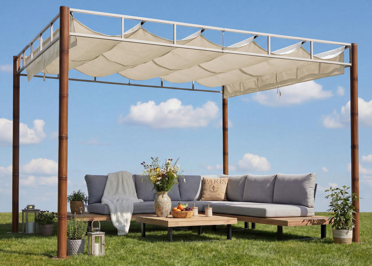PERGOLA Weiß - Weiß, Textil (290/220/290cm) - MCW
