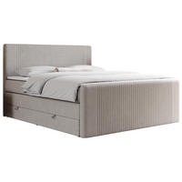 BOXSPRINGBETT KING DOREN 160/200 Beige Struktur - H3 - Beige, Holz/Textil (160/200cm) - MKS