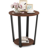 BEISTELLTISCH 56cm Walnuss - Walnussfarben, Holz (50/50/56cm) - COSTWAY