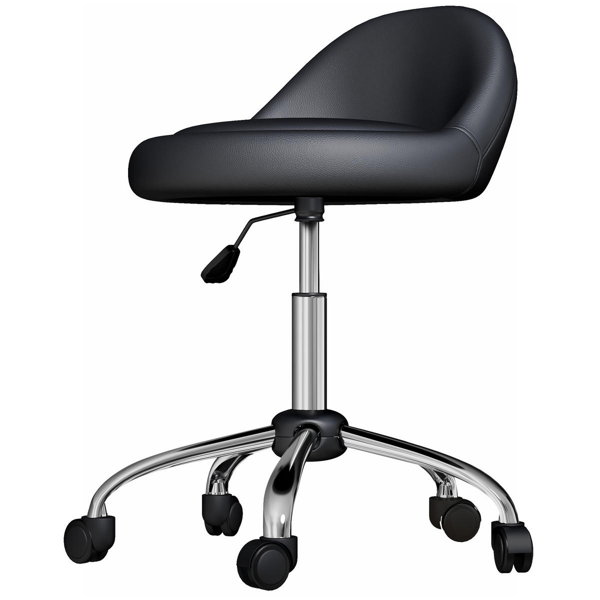 BÜROHOCKER DE-18015 höhenverstellbar 53-73 cm Schwarz - Schwarz, Metall (50/83/50cm) - ComfortXL