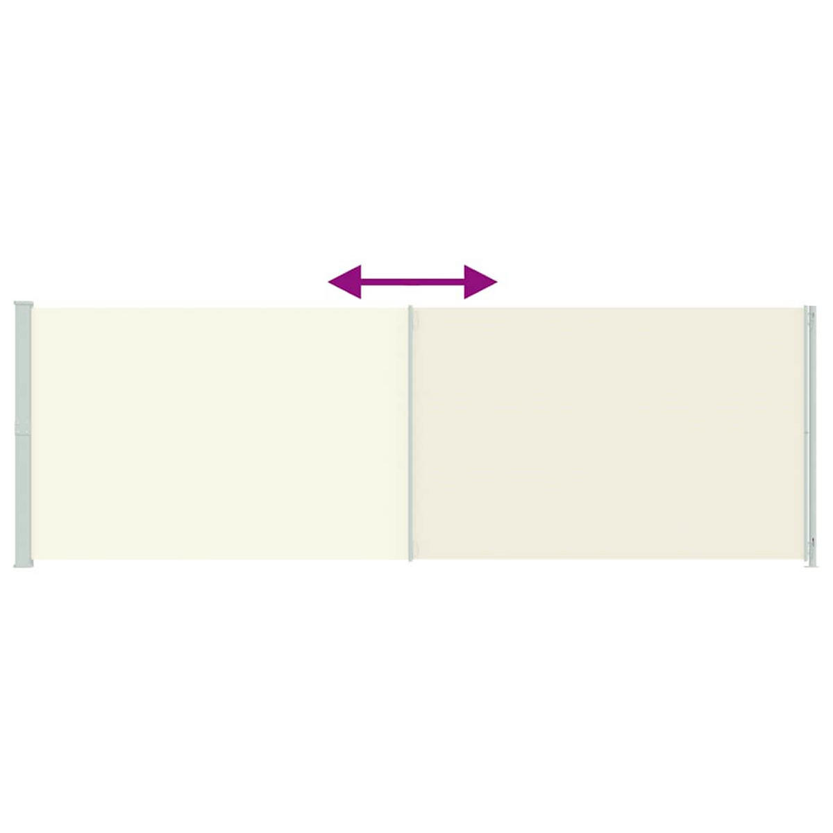 SEITENMARKISE Ausziehbar 200/600 Cm Creme - Creme, Textil (600/200/600cm) - vidaXL