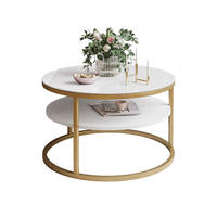 COUCHTISCH CIRI SLIM GLASS mit Regal - Goldfarben, Glas (60/60/41cm) - Lookway