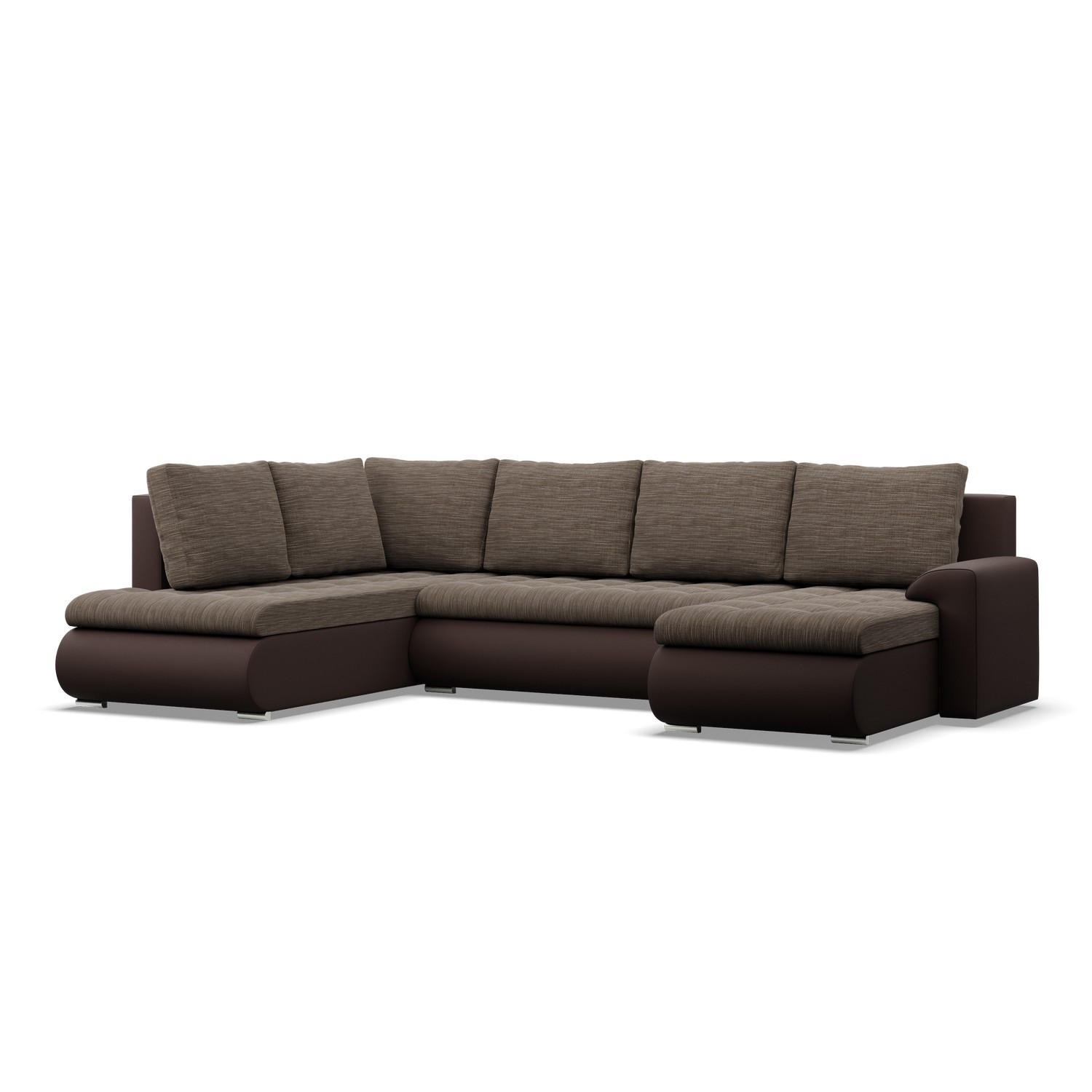 U-SOFA MIT SCHLAFFUNKTION FORESTA, Braun + Braun - Braun, Textil (300/89/200cm)
