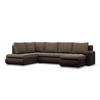 U-SOFA MIT SCHLAFFUNKTION FORESTA, Braun + Braun - Braun, Textil (300/89/200cm)