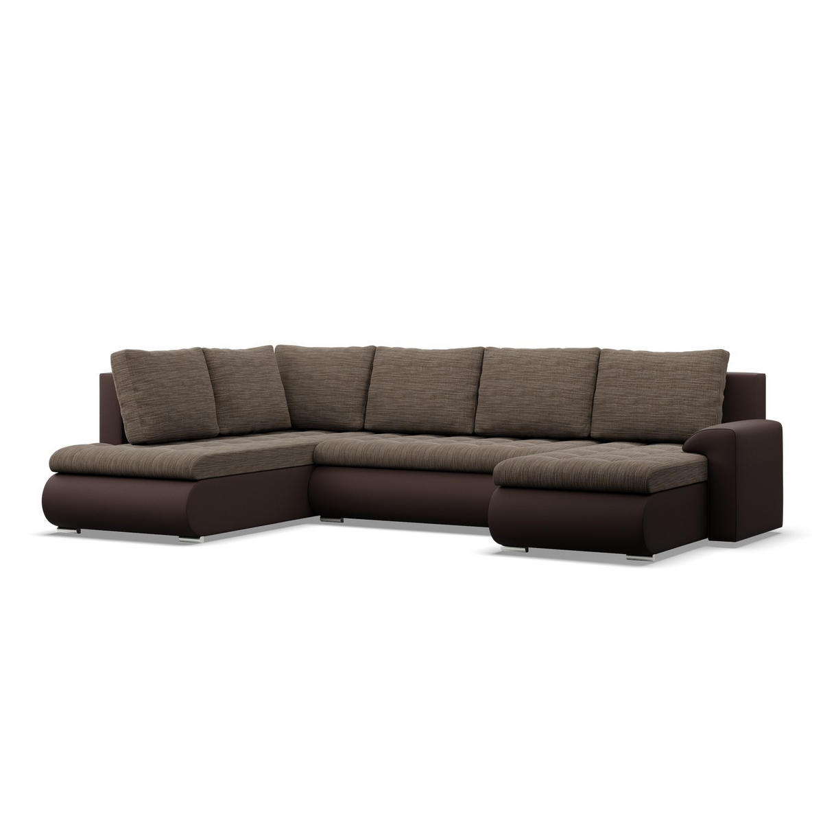 U-SOFA MIT SCHLAFFUNKTION FORESTA, Braun + Braun - Braun, Textil (300/89/200cm)