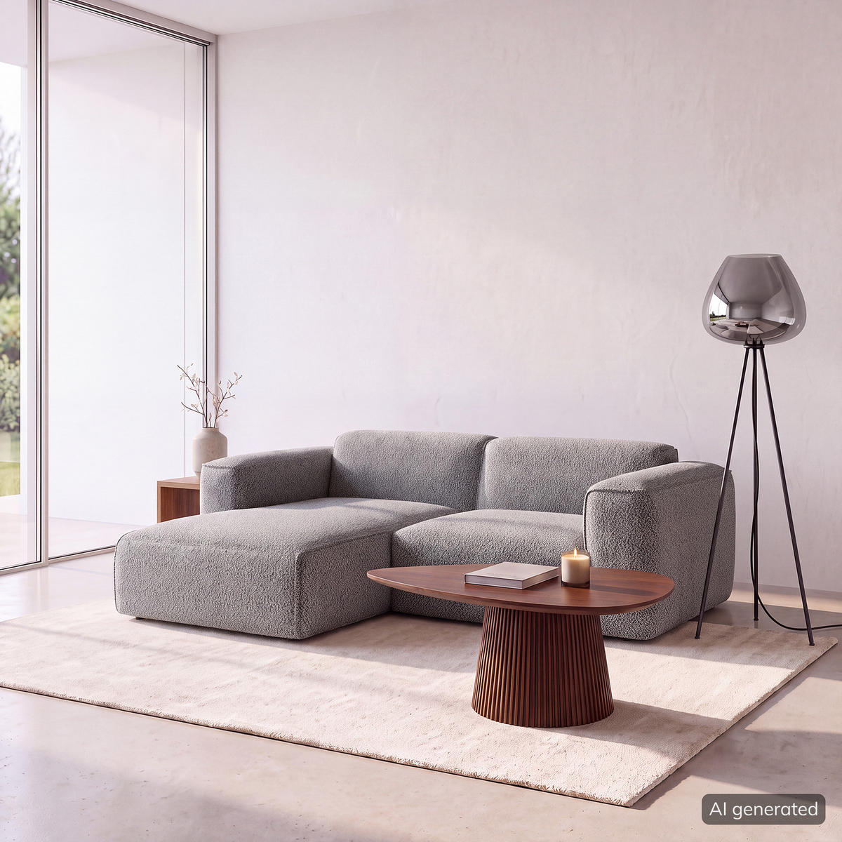 1,5-SITZER ECKSOFA mit Longchair - Schwarz/Grau, Kunststoff/Textil (260/173cm) - home24