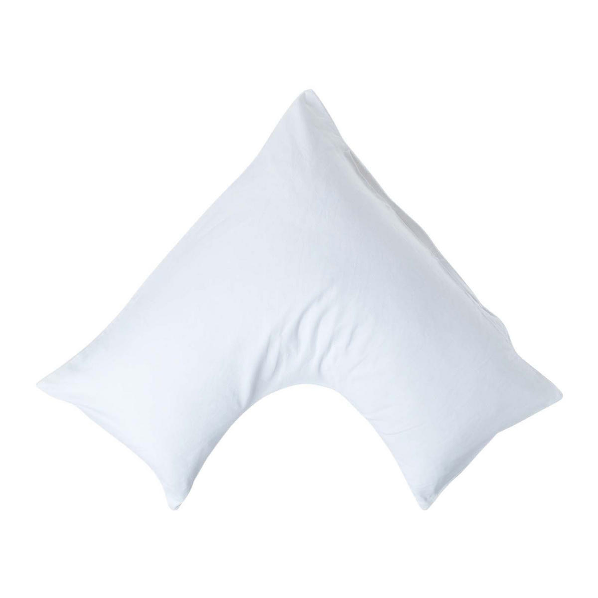 KISSENBEZUG Leinen für V-Form-Kissen - Weiß, Textil (38/76cm) - Homescapes