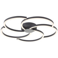 DECKENLEUCHTE Fico G80661/06 - Schwarz, Metall (57/57/6cm) - Brilliant