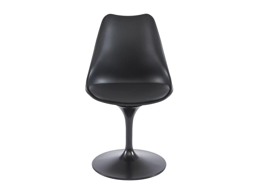 STUHL - Polypropylen, Kunstleder & Metall - Schwarz - XAFY - Schwarz, Kunststoff (56.5/82/49cm) - Vente-Unique