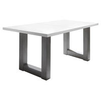 ESSTISCH ausziehbar Eila 3 160 x 90 x 75 Esszimmertisch Graphit/Weiß Matt Lack - Weiß, Holz (160/90/75cm) - 58aufmkessel