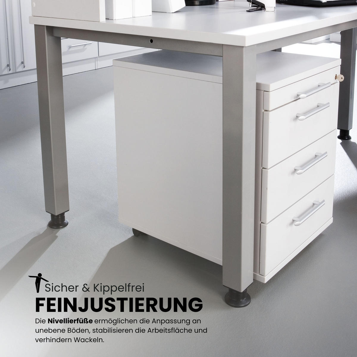 SCHREIBTISCH Serie-Q Gestell: Silber 80/160/74 cm in Nussbaumfarben - Nussbaumfarben, Holzwerkstoff (80/160/74cm) - bümö