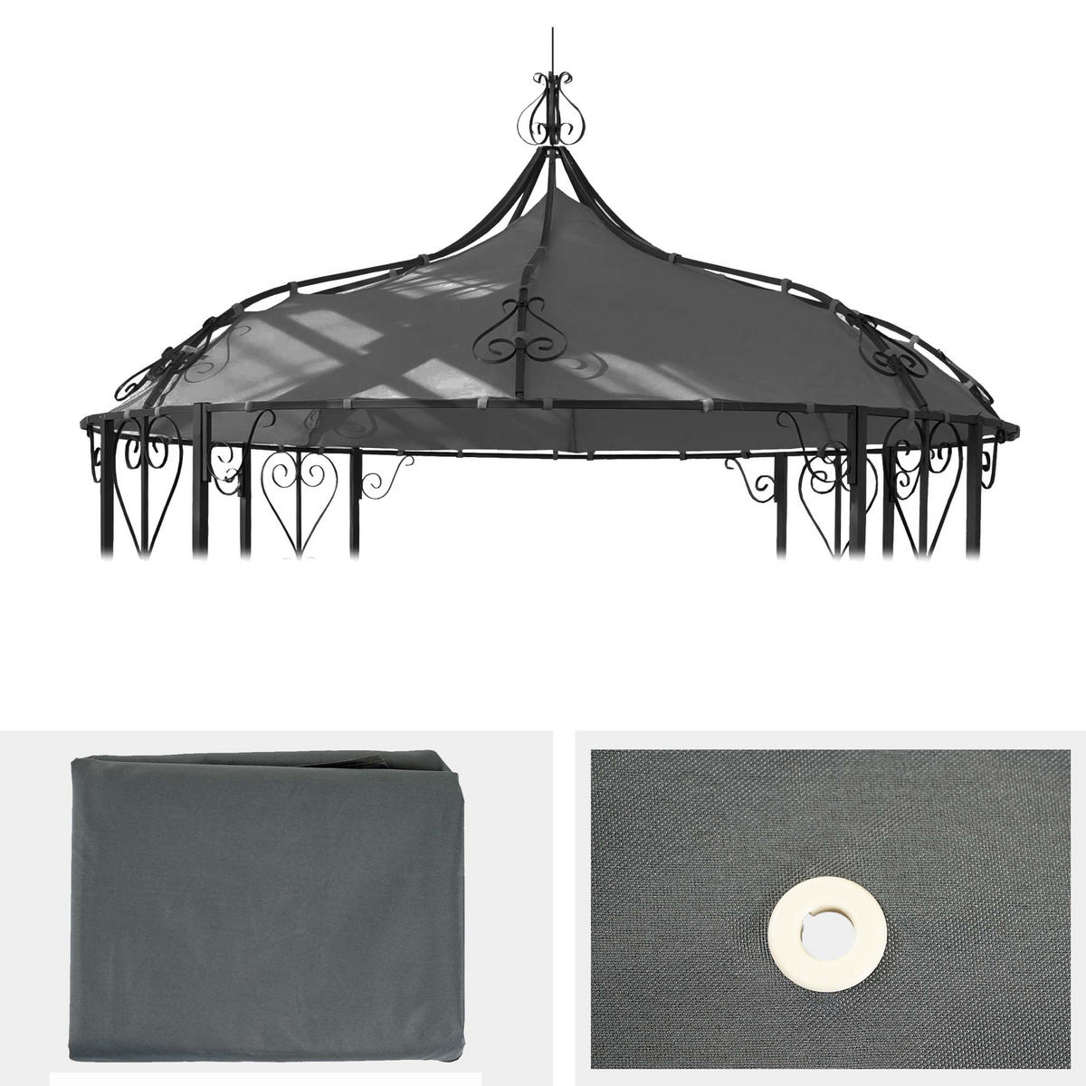 ERSATZBEZUG DACH FÜR PERGOLA CABRERA Grau - Grau, Textil (300/1/300cm) - MCW