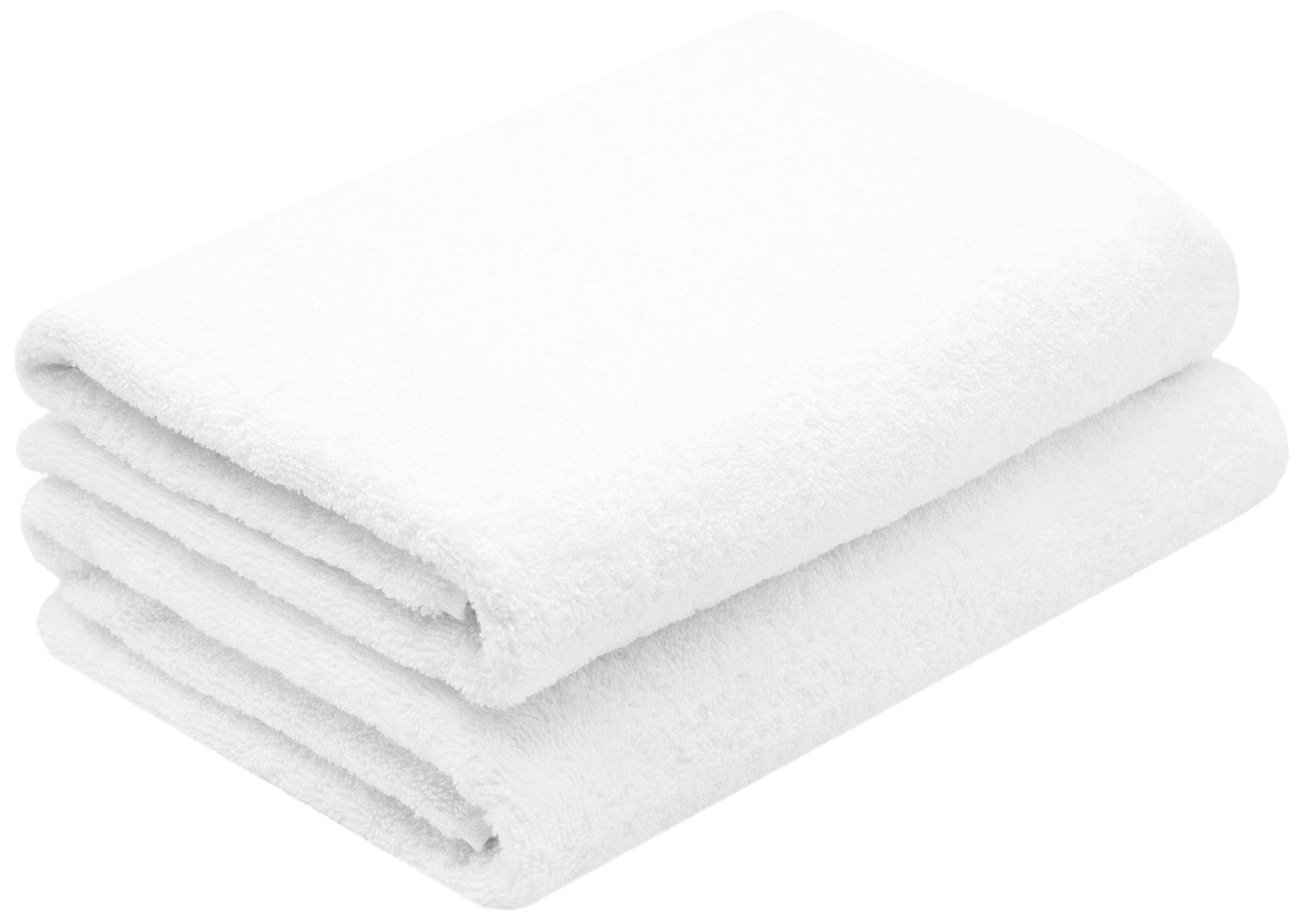 DUSCHTÜCHER, 2er-Set, 70x140 cm, 100% Baumwolle, Weiß - Weiß, Textil (70/140cm) - Zollner