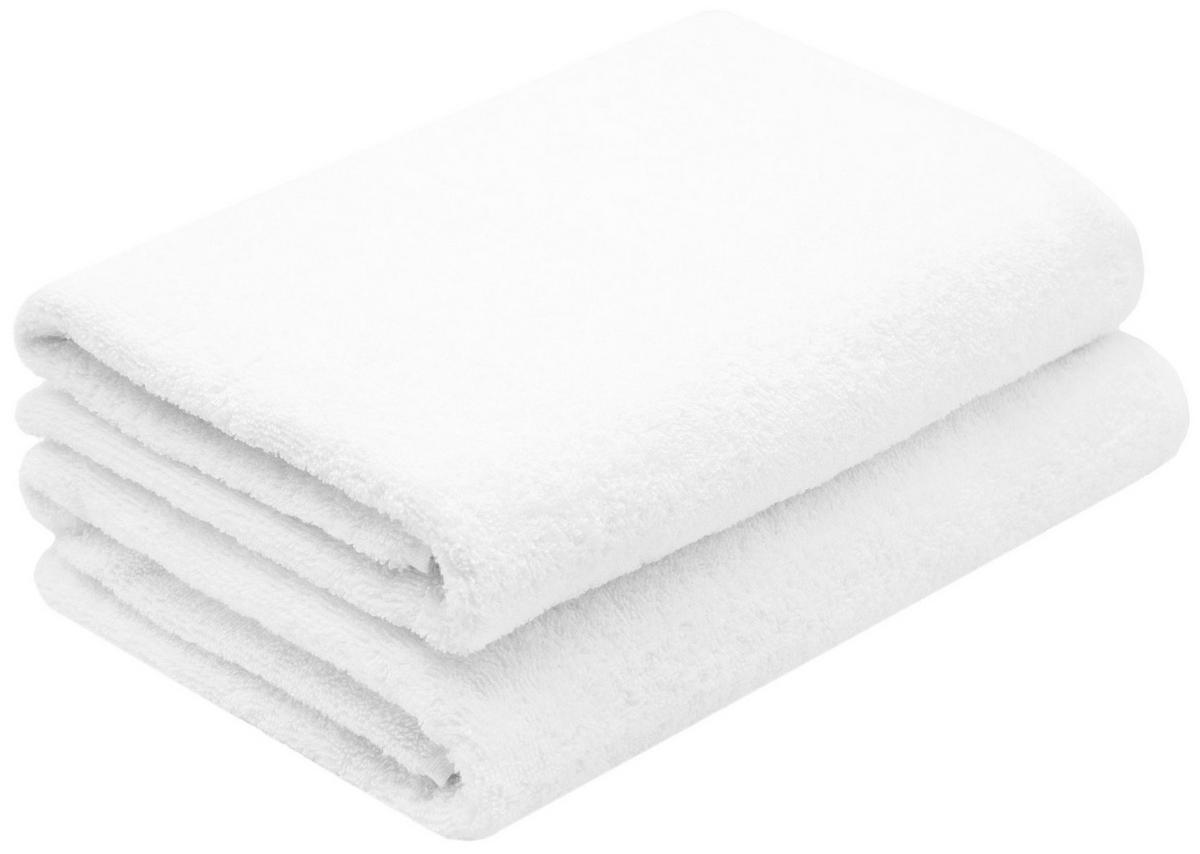 DUSCHTÜCHER, 2er-Set, 70x140 cm, 100% Baumwolle, Weiß - Weiß, Textil (70/140cm) - Zollner