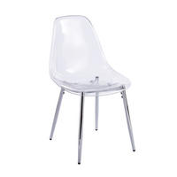 STUHL transparent Silber Metall - Silberfarben, Metall (47/81/45cm) - Meubliv