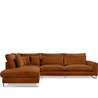 ECKSOFA LINKS BRENTIS Chenille-Stoff, Orangerot - Orange, Textil (314/224cm) - KONSIMO®