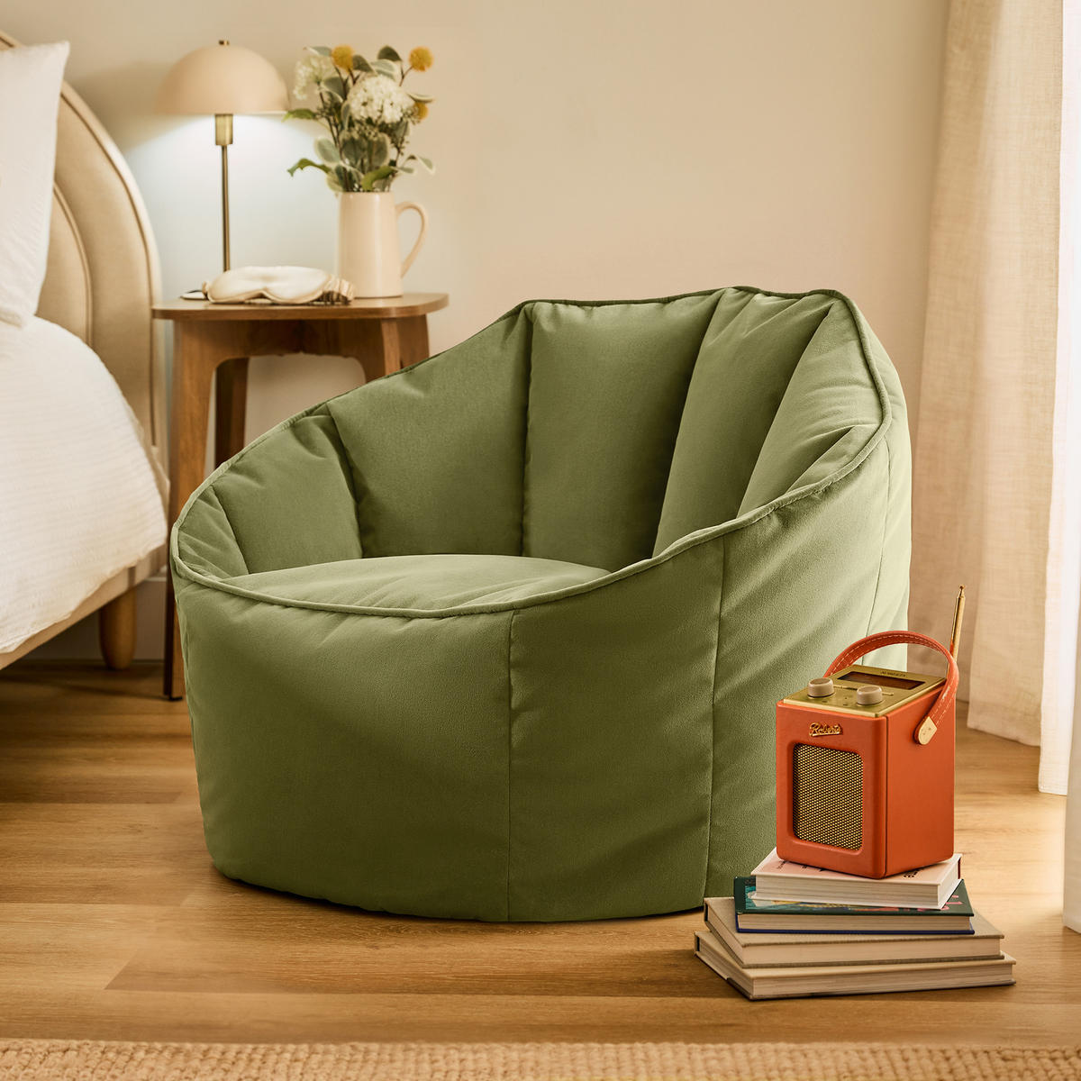 SITZSACK-SESSEL Sirena - Olivgrün, Textil (77/64/74cm) - icon