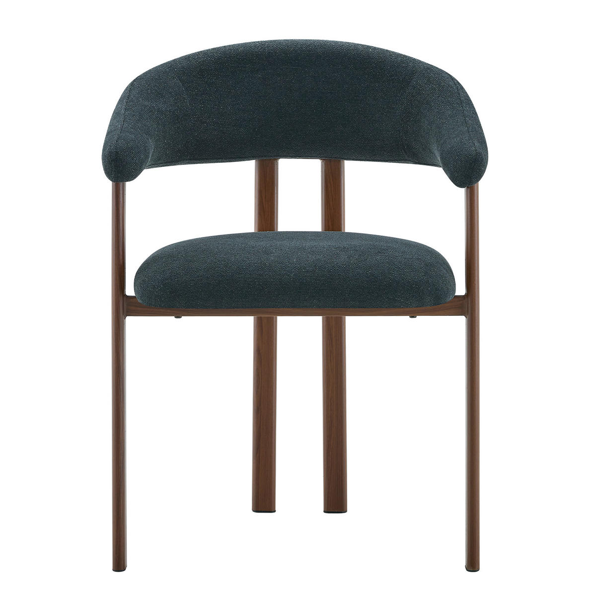ESSZIMMERSTUHL 2ER-SET aus Stoff mit Metallbeinen, ergonomisch gepolstert im Fass-Design - Schwarz, Textil (60/80.5/57.5cm) - Urban Meuble