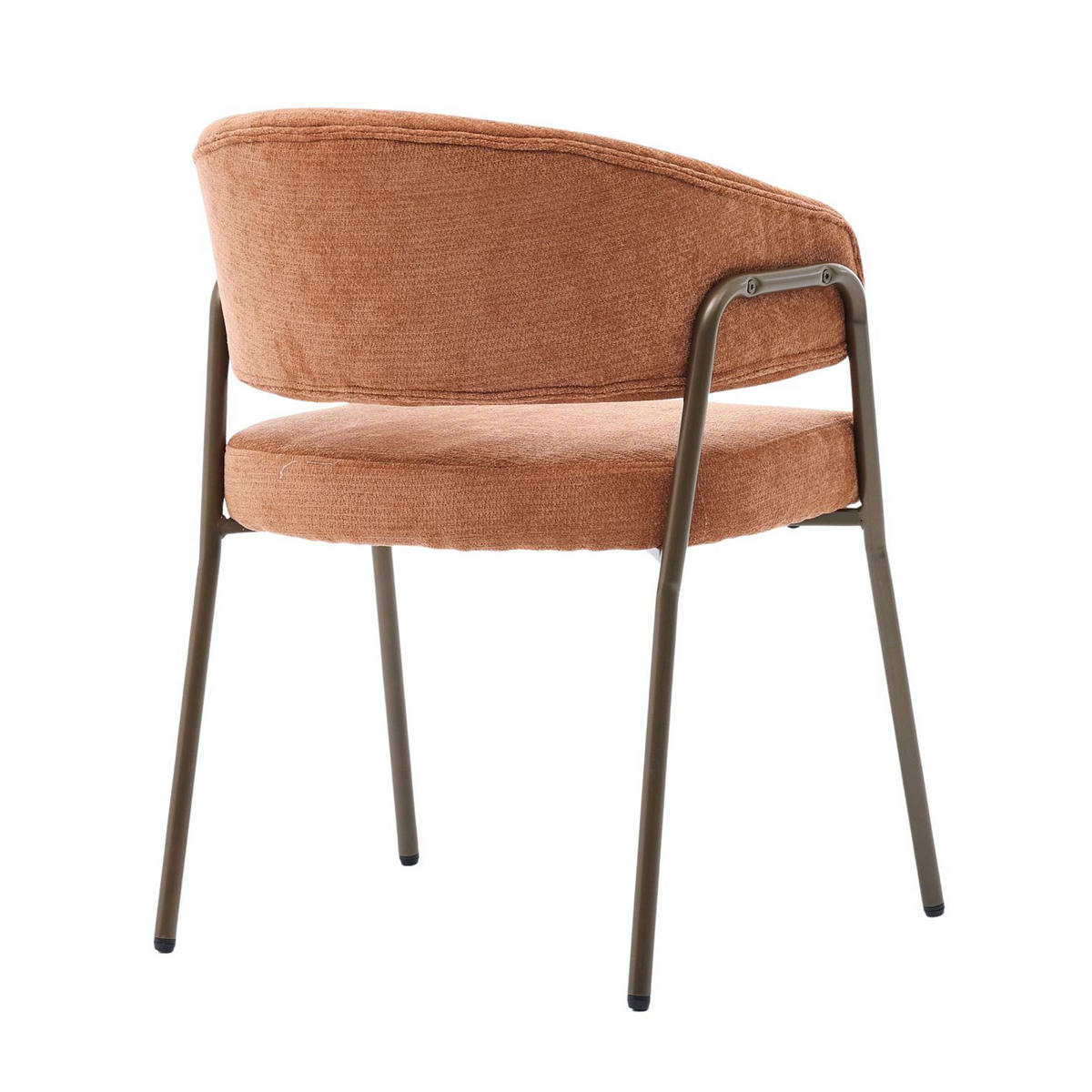 JÍDELNÍ ŽIDLE žinylka oranžová s ergonomickými područkami a kovovými nohami - pomerančová, textil (57/79.5/54.5cm) - Urban Meuble