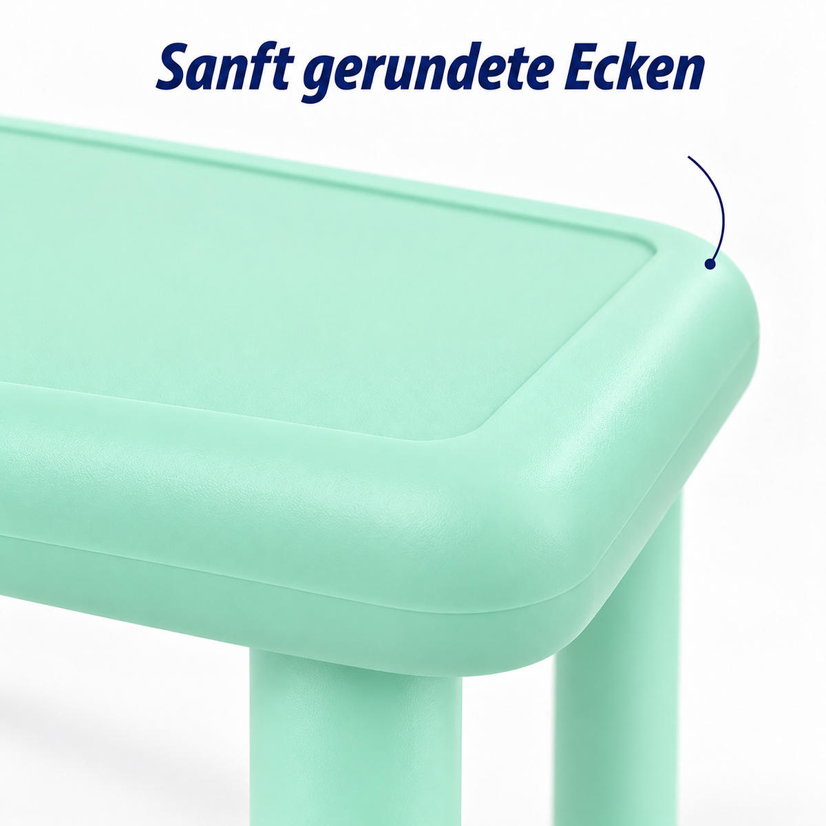 KINDERTISCH Salbei Indoor Outdoor Kunststoff 52x62 cm - Grün, Kunststoff/Metall (62/52/62cm) - Relaxdays