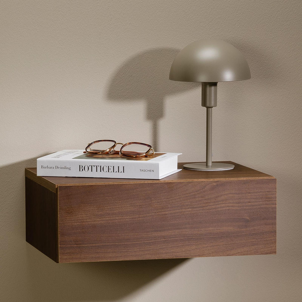 NACHTTISCH ANNE hängend - Nussbaumfarben, Holzwerkstoff (42/14/30cm) - CARO-Möbel