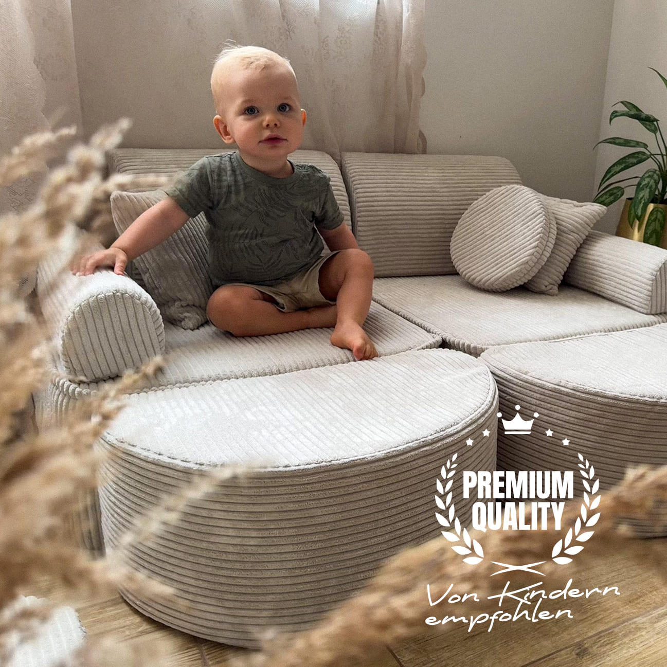 KINDERSOFA, Pocket Max, Tangle, Bonbonrosa - Roségold, Textil (120/25/60cm) - MeowBaby