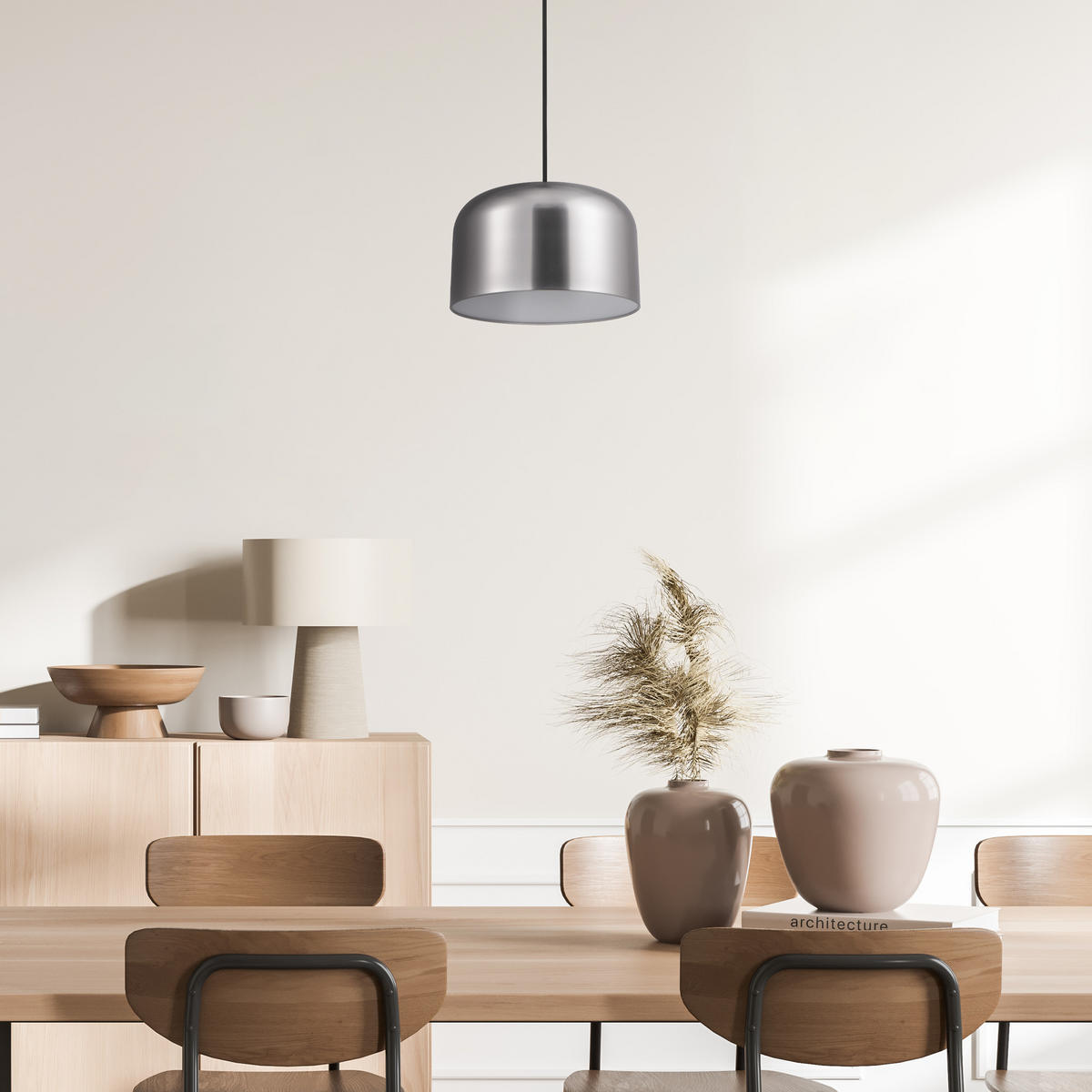 PENDELLEUCHTE Bowl - Schwarz, Metall (25/25/15.4cm) - Paco Home