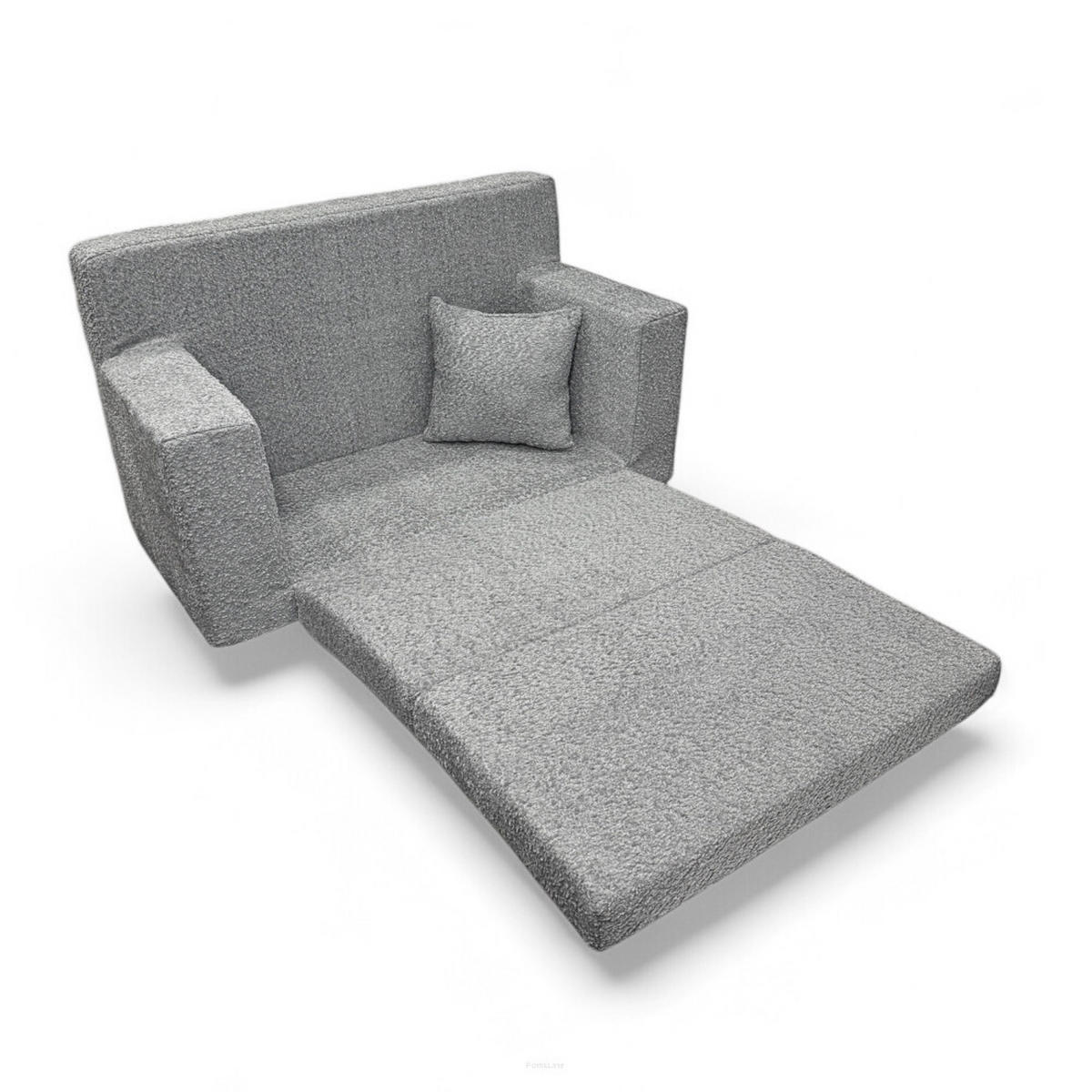 KINDERSOFA David – Stilvoller Komfort für das Kinderzimmer - In den Trendfarben - Grau, Textil (83/47/43cm) - Fortisline