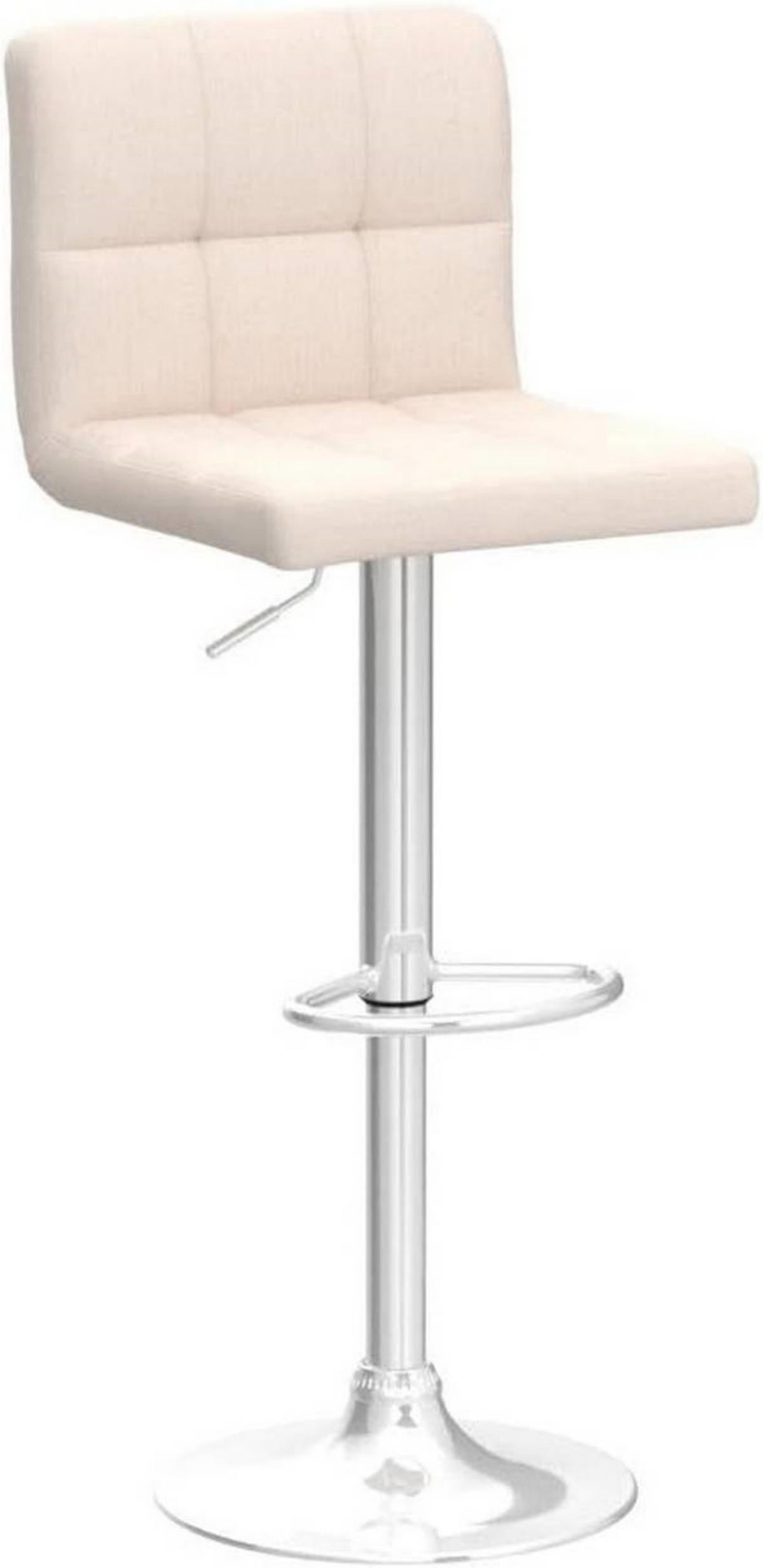 BARHOCKER drehbar, Leinen, Cremeweiß - Silberfarben/Creme, Textil/Metall (44/92/38.5cm) - Woltu