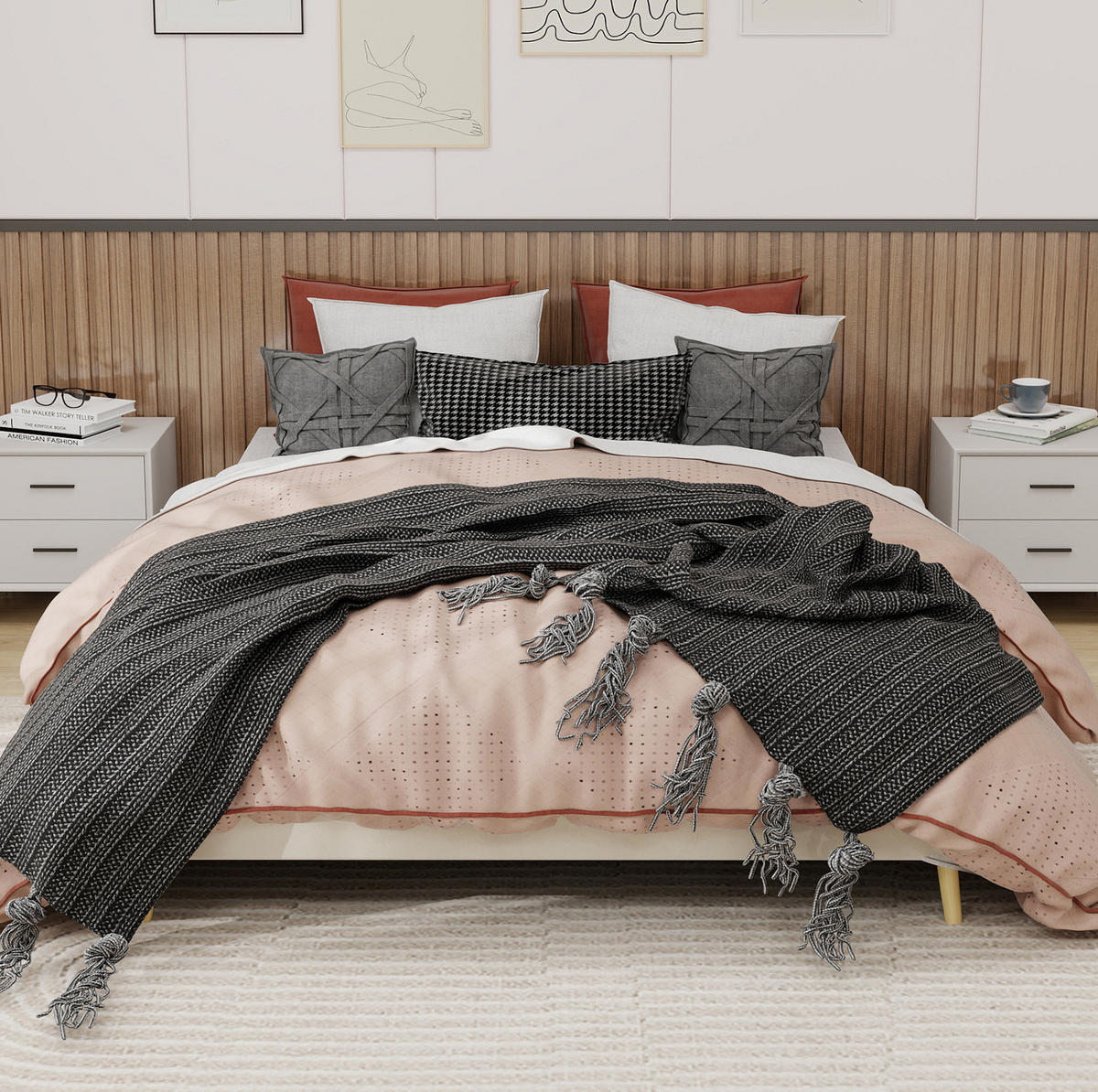 POSTELOVÝ rám 160/200 cm béžový z látky a kovu s nastavitelnou opěrkou - béžová, textil (160/200cm) - OKWISH