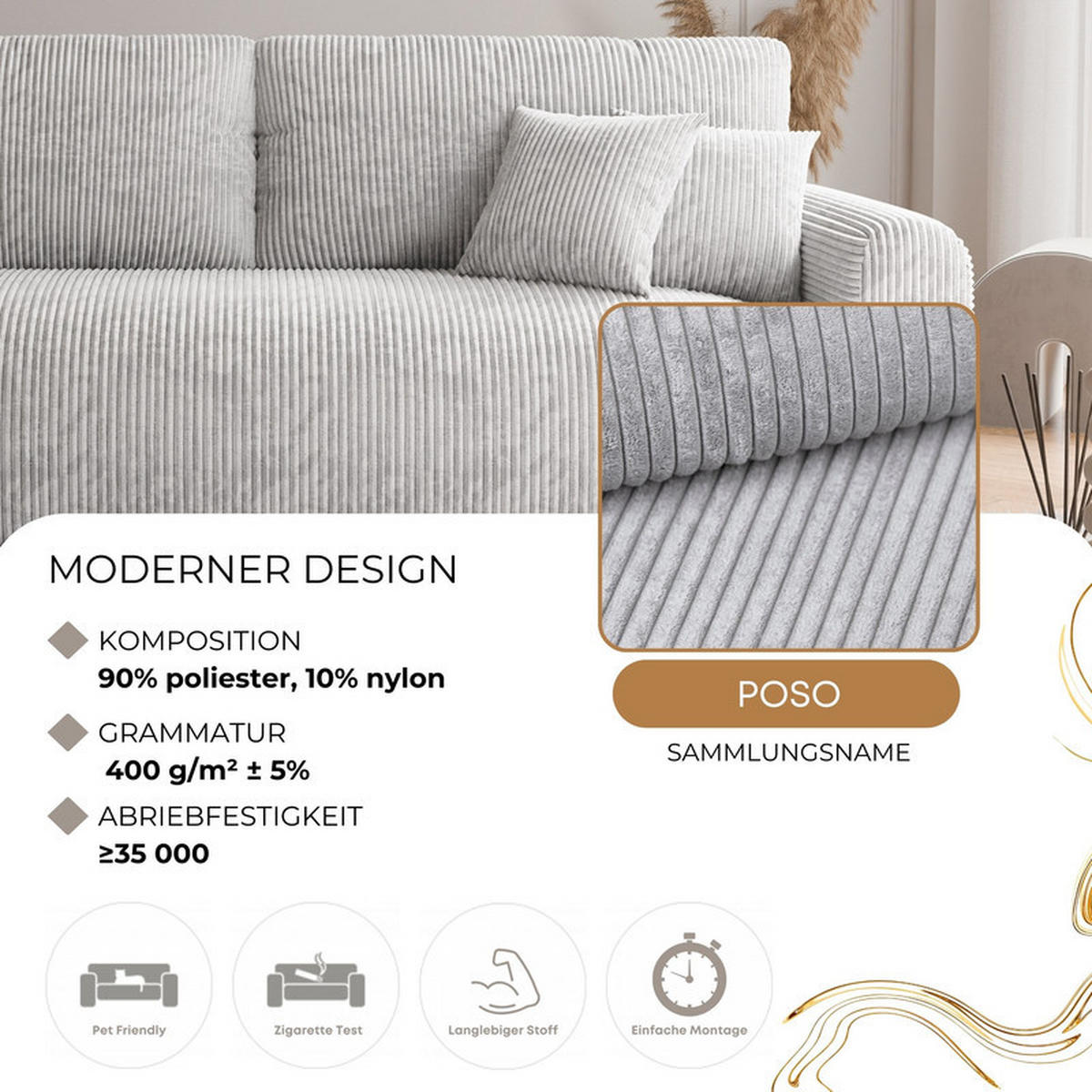SCHLAFSOFA JOBO mit Bettkasten Hellgrau - Hellgrau, Holzwerkstoff/Kunststoff (230/85/90cm) - Idohome